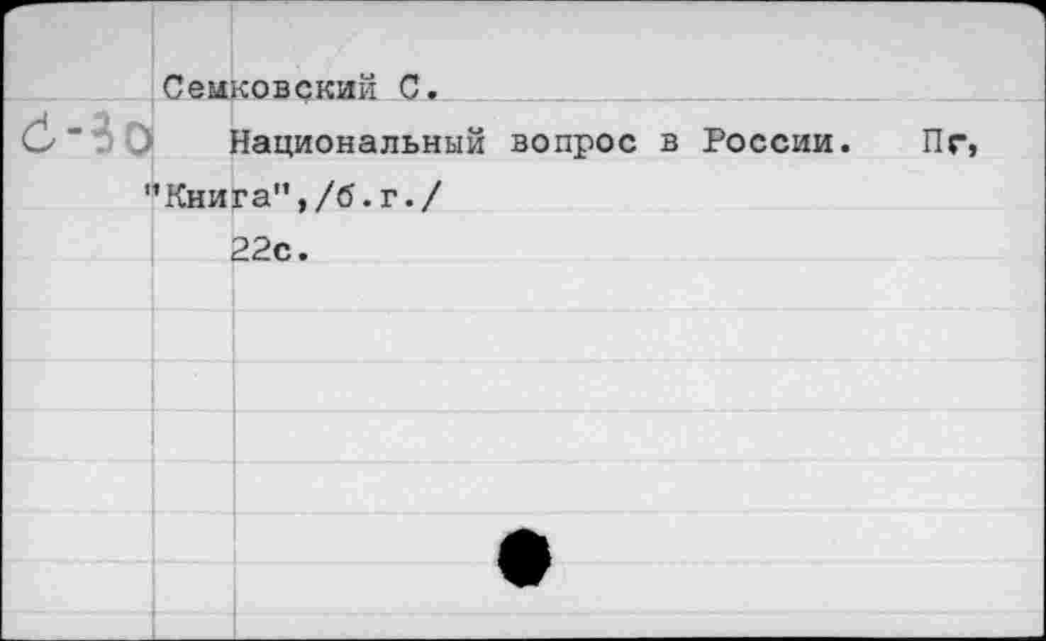 ﻿Семковский С.
Национальный вопрос в России.
"Книга",/б.г./
22с.